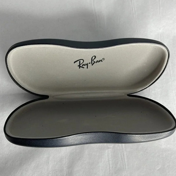 RAY-BAN Black Hard Clamshell Glasses/Eyeglasses Case & Wipecloth Logo - Picture 4 of 6